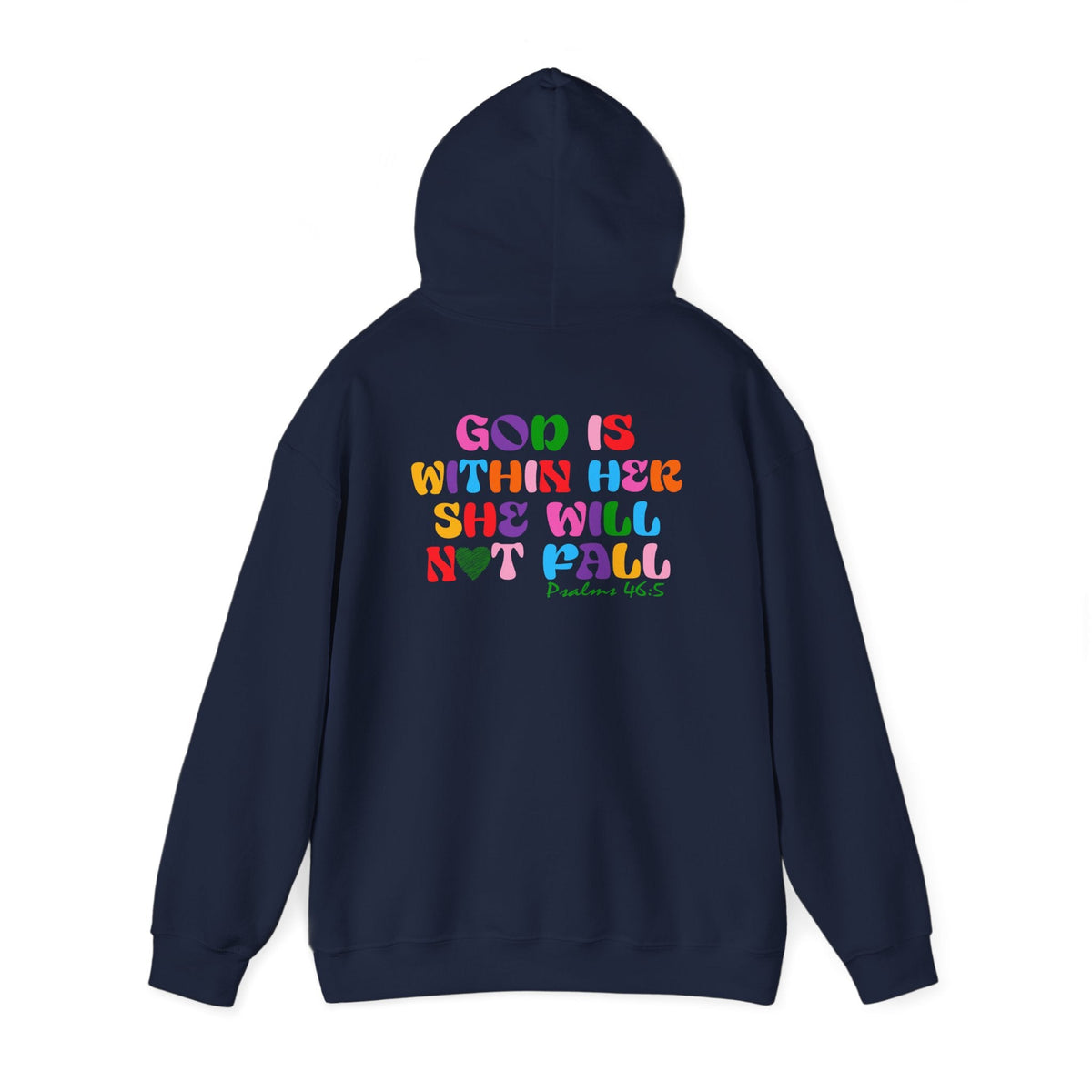 God is Within Her, She will not fall - Front And Back Printed Hoodie