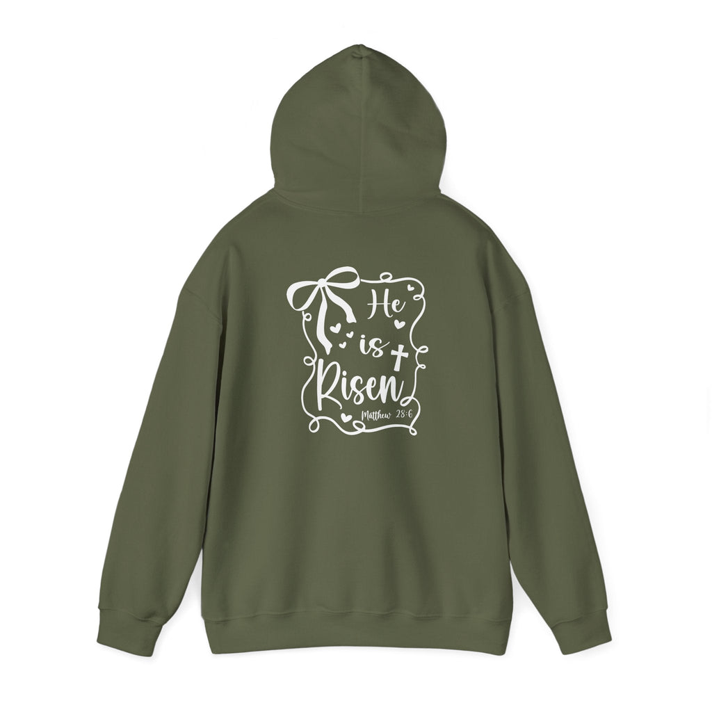 He Is Risen - Easter Hoodie Back and Front Print