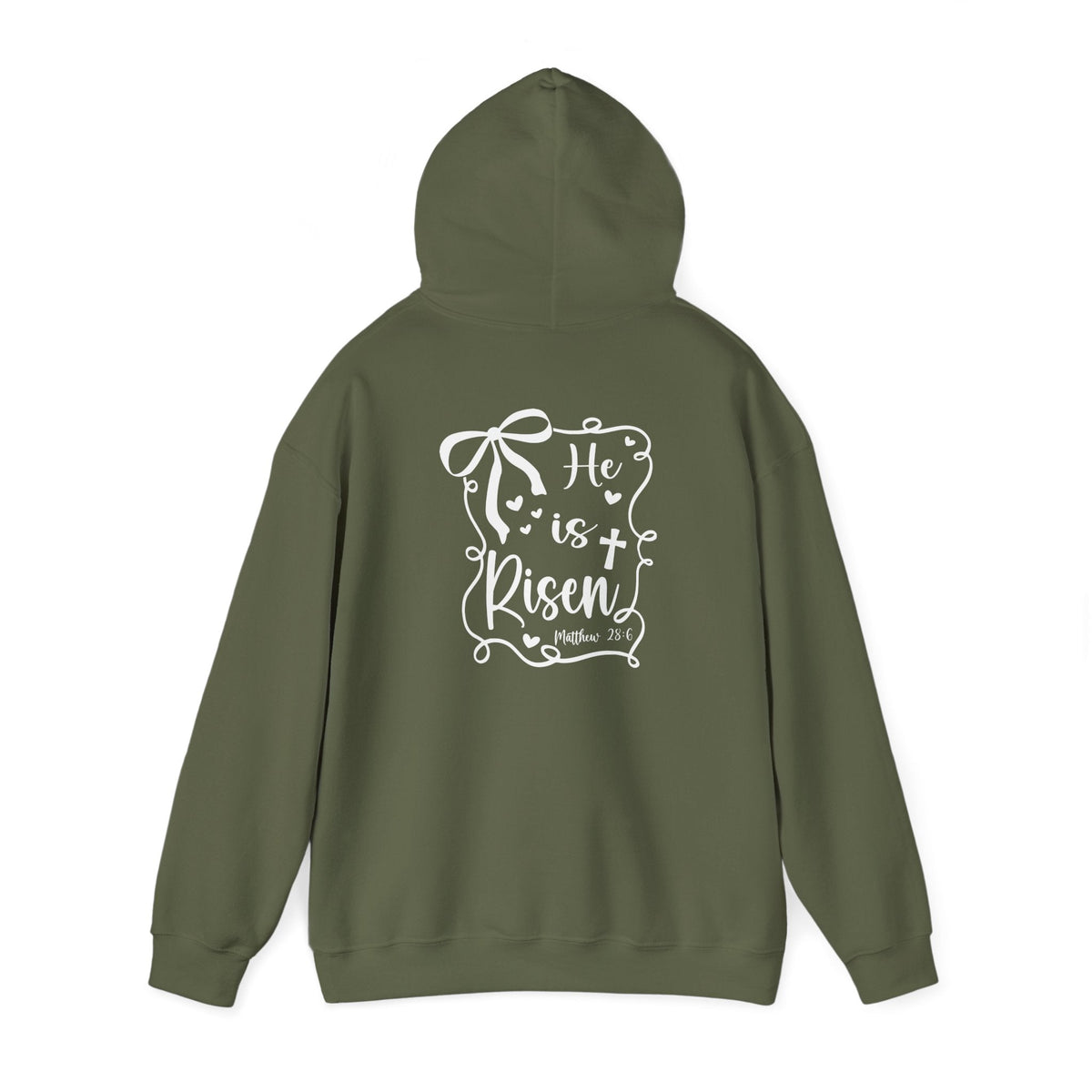 He Is Risen - Easter Hoodie Back and Front Print