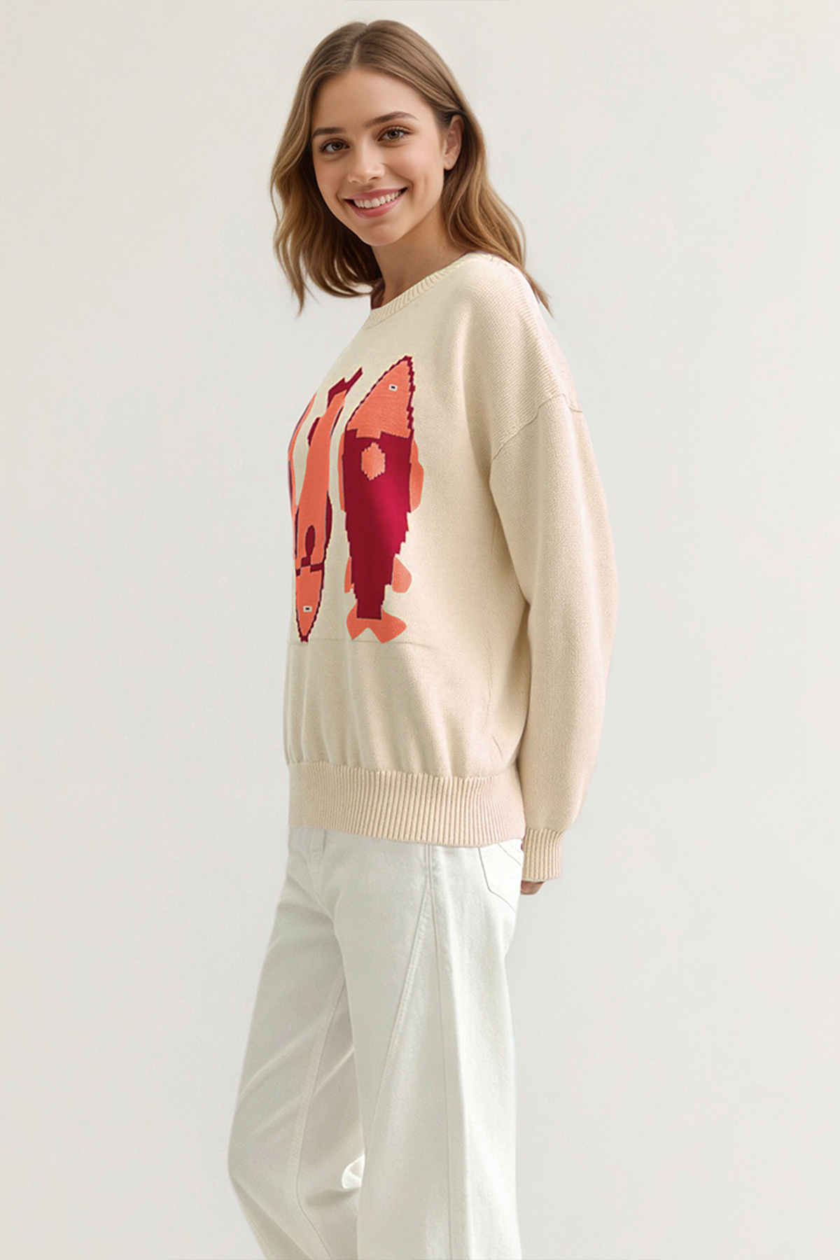 Women’s Fish Graphic Knit Sweater