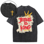 Jesus Is King Christian Washed T-Shirt