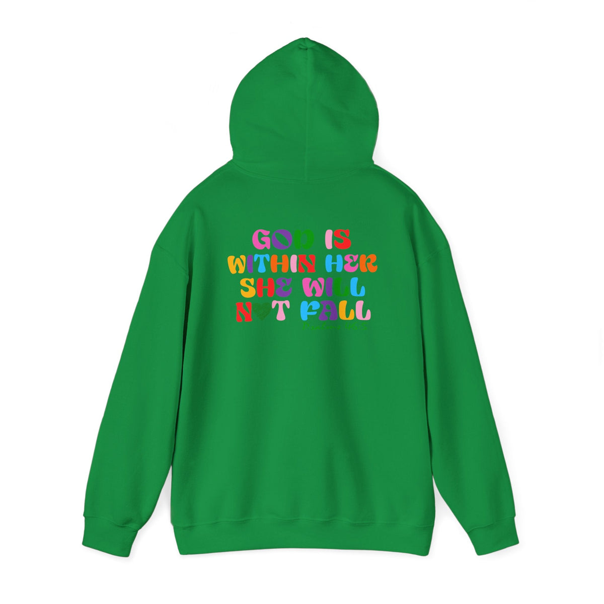 God is Within Her, She will not fall - Front And Back Printed Hoodie