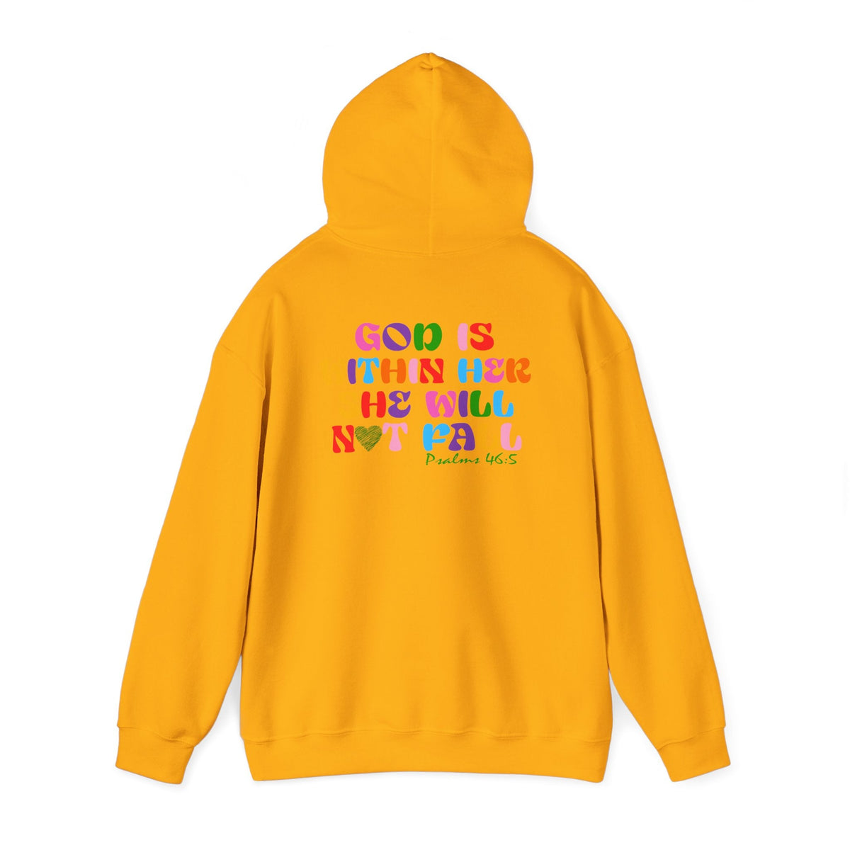 God is Within Her, She will not fall - Front And Back Printed Hoodie