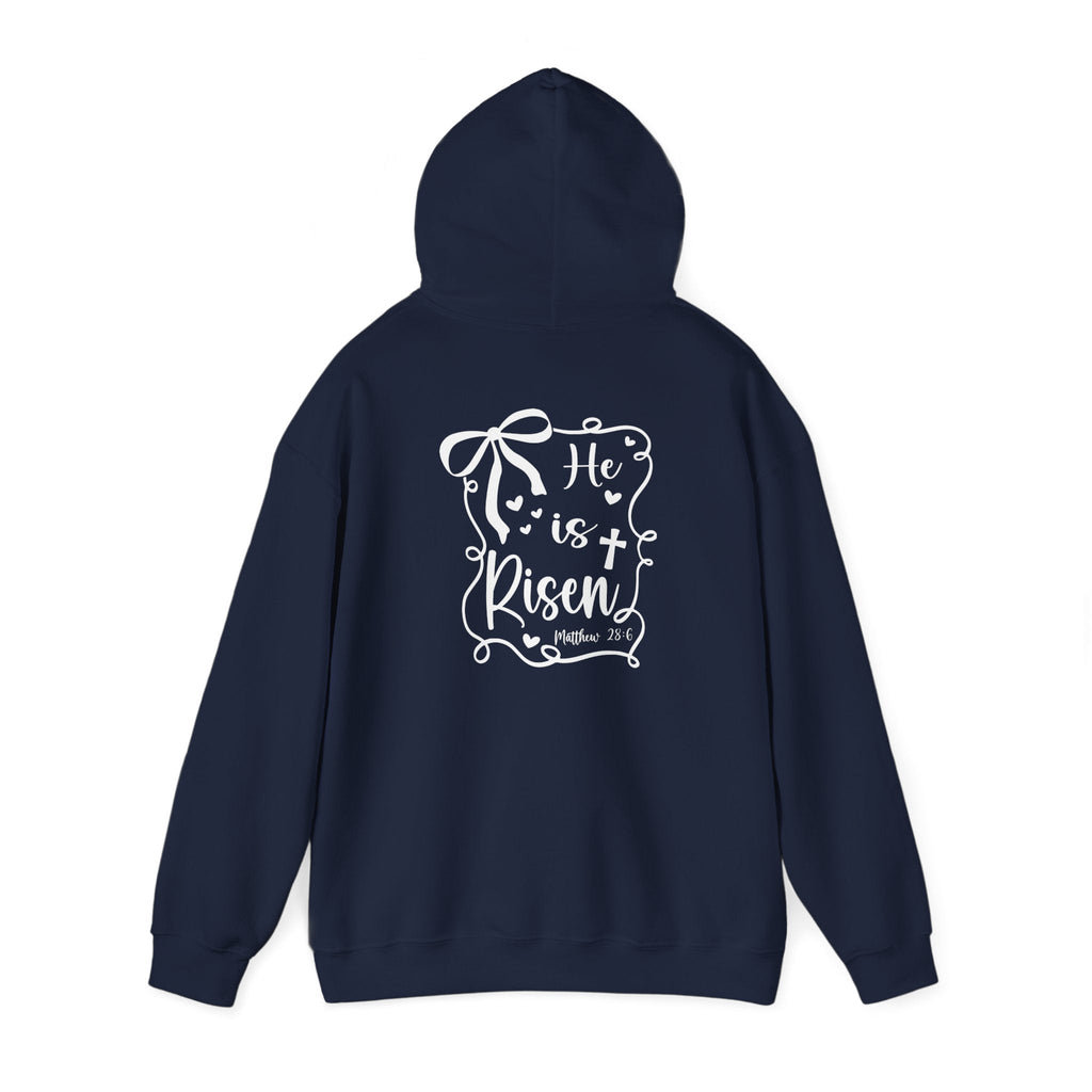 He Is Risen - Easter Hoodie Back and Front Print