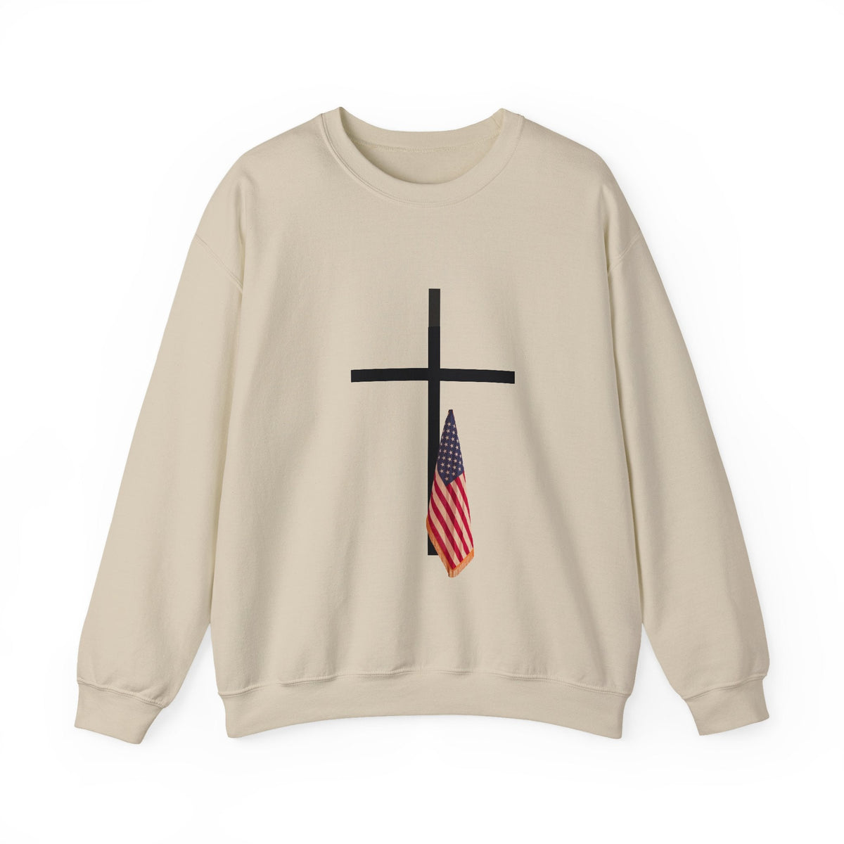 American Flag Cross Shirt - Patriotic Christian Sweatshirt