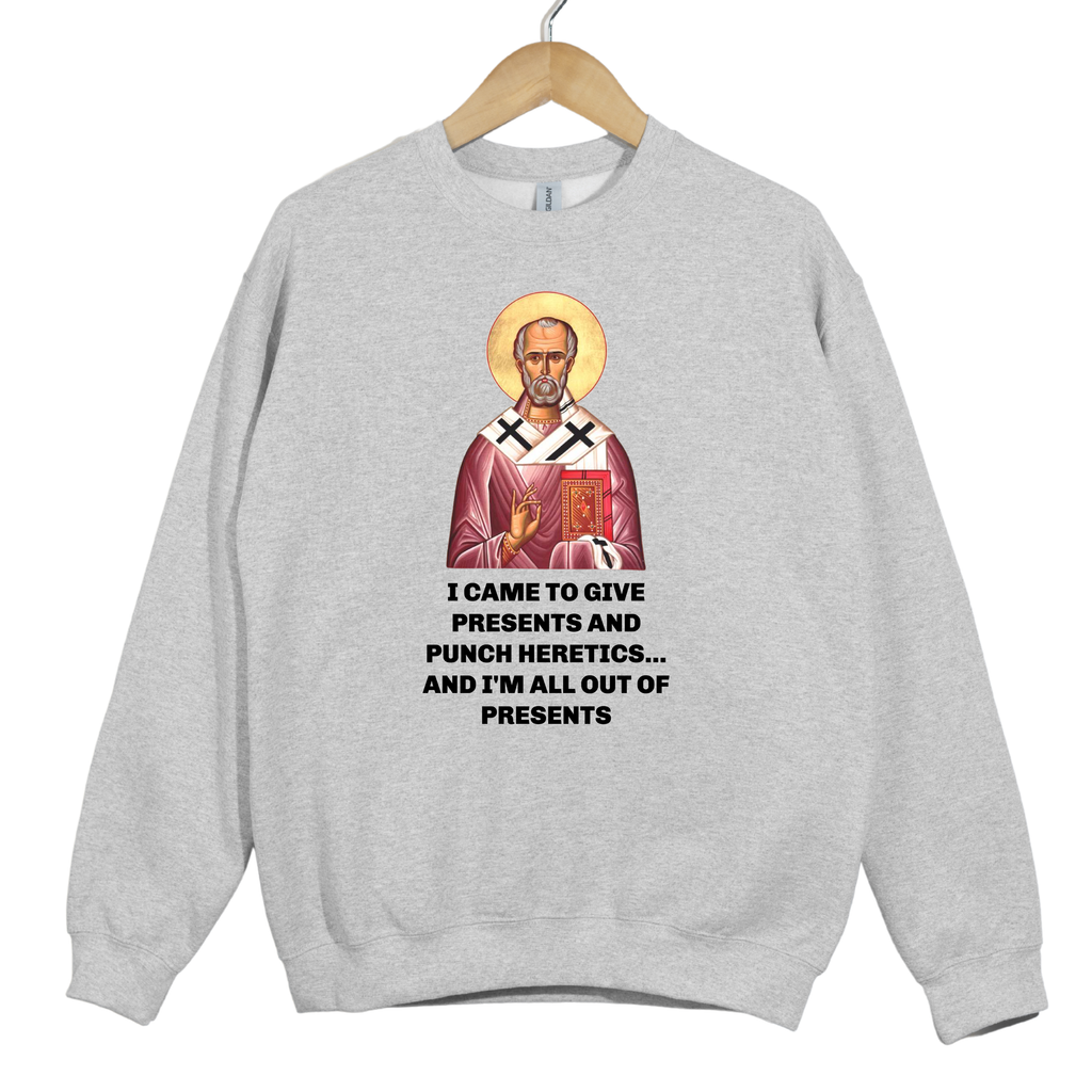 Saint Nicholas Funny Meme Print - Unisex Dark Sweatshirt