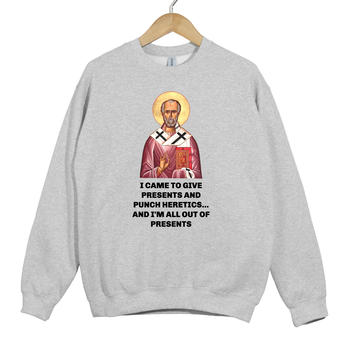 Saint Nicholas Funny Meme Print - Unisex Dark Sweatshirt