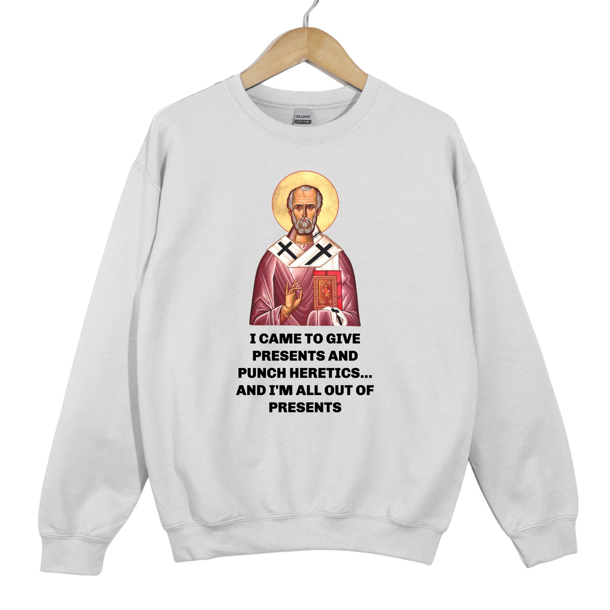 Saint Nicholas Funny Meme Print - Unisex Dark Sweatshirt