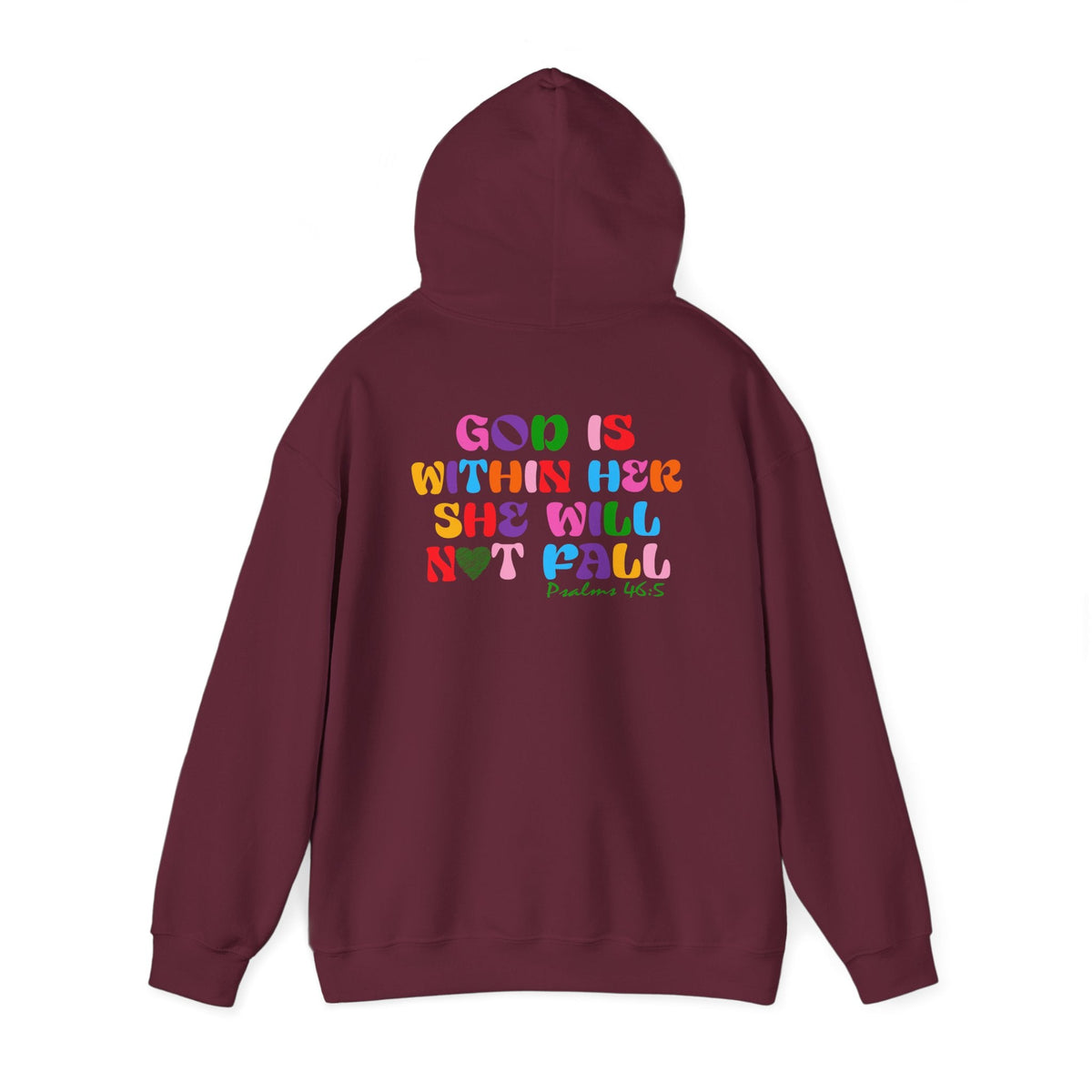 God is Within Her, She will not fall - Front And Back Printed Hoodie