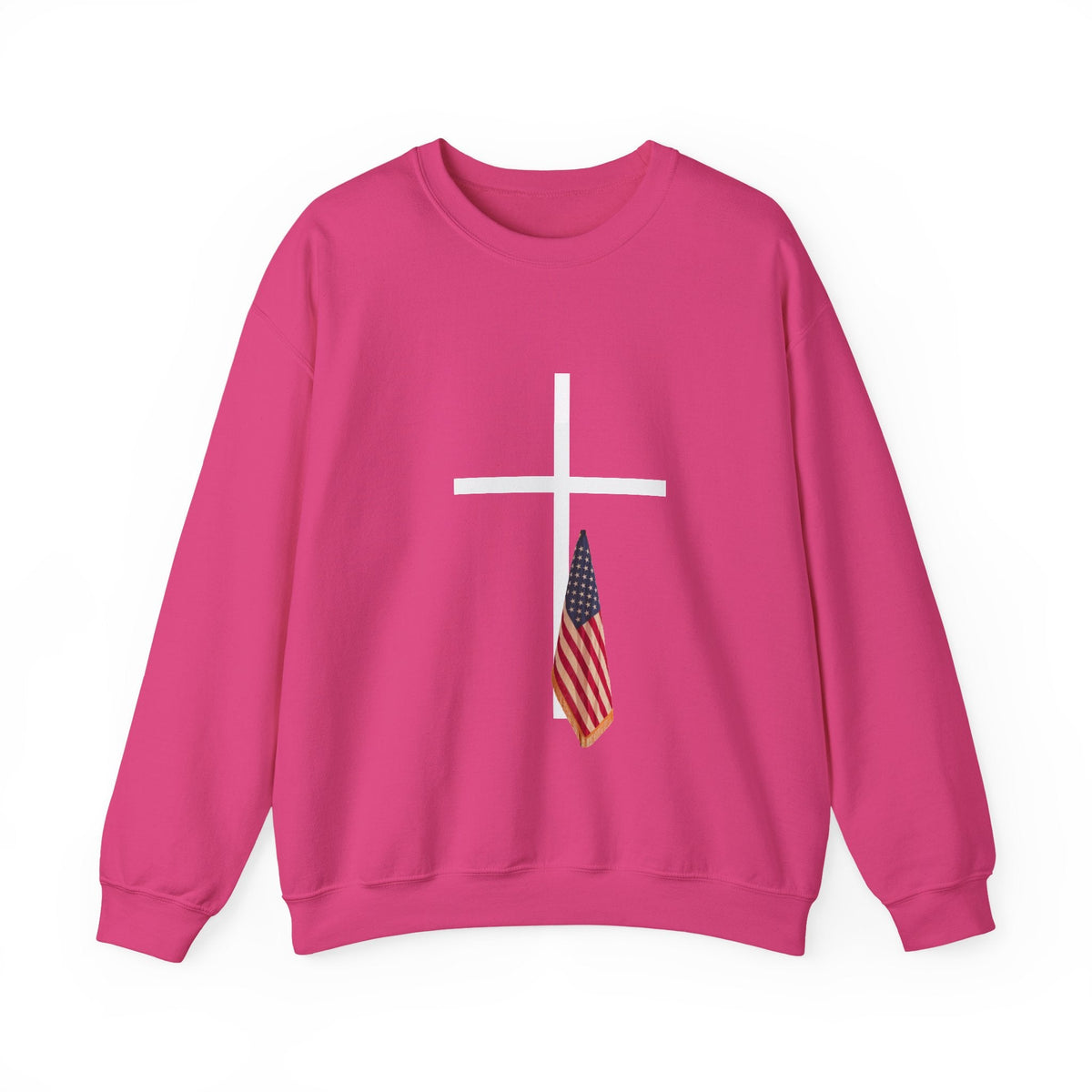 American Flag Cross Shirt - Patriotic Christian Sweatshirt