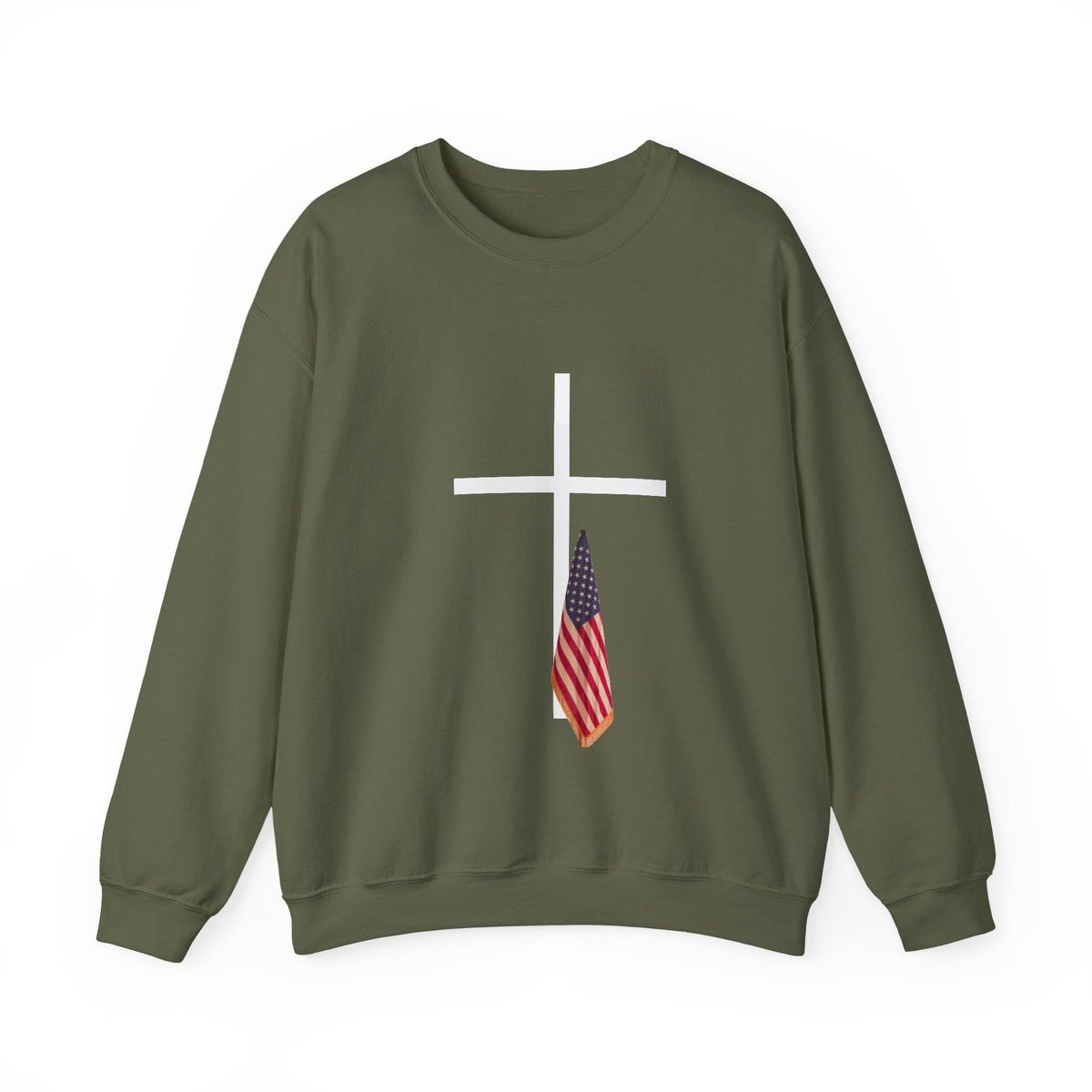 American Flag Cross Shirt - Patriotic Christian Sweatshirt