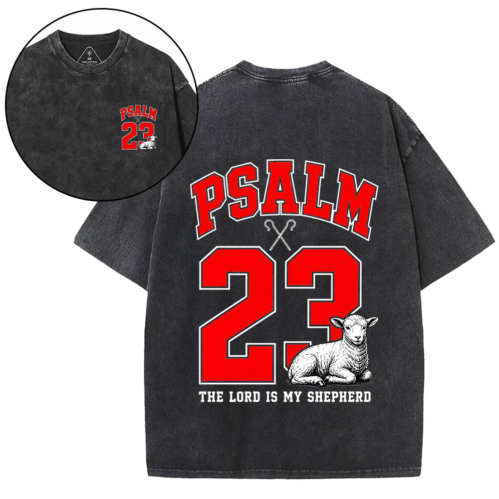 Psalm 23 Christian Washed T-Shirt