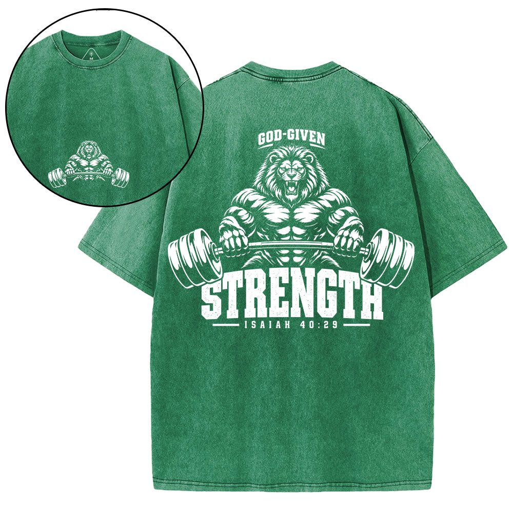 God-Given Strength Christian Washed T-Shirt