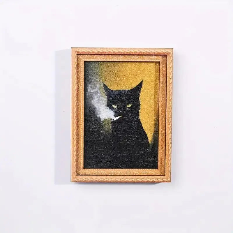 🔥Aimant de réfrigérateur chat drôle - Cadre d'art vintage