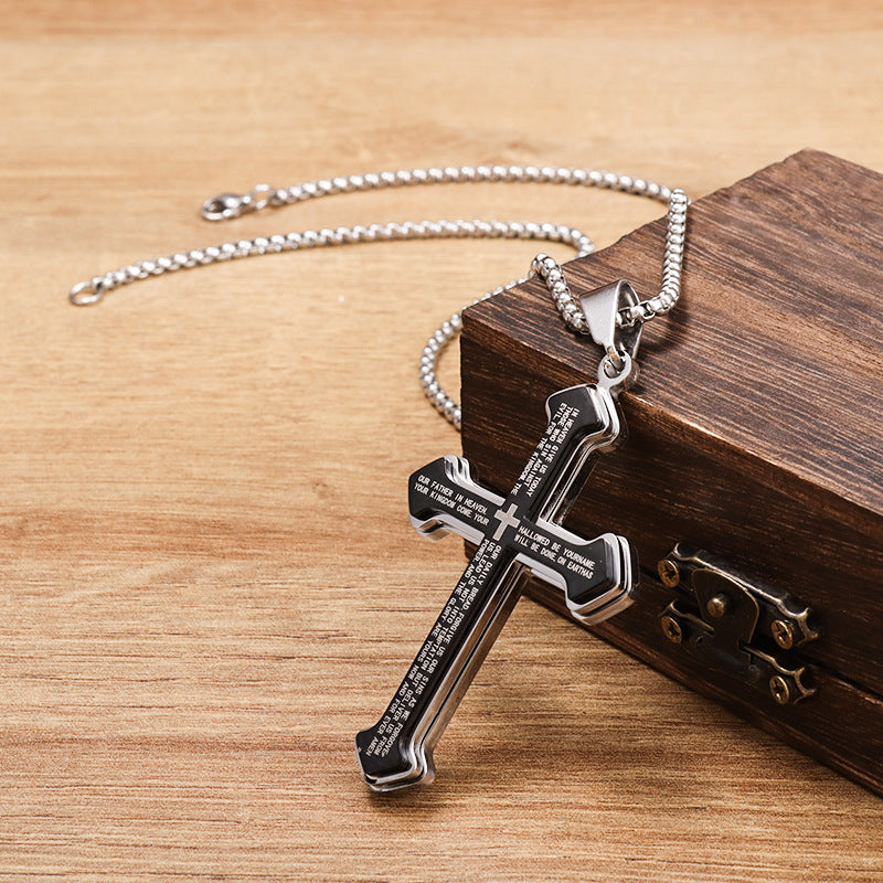 Stainless Steel Cross Pendant Necklace – Christian Faith Jewelry for Men & Women