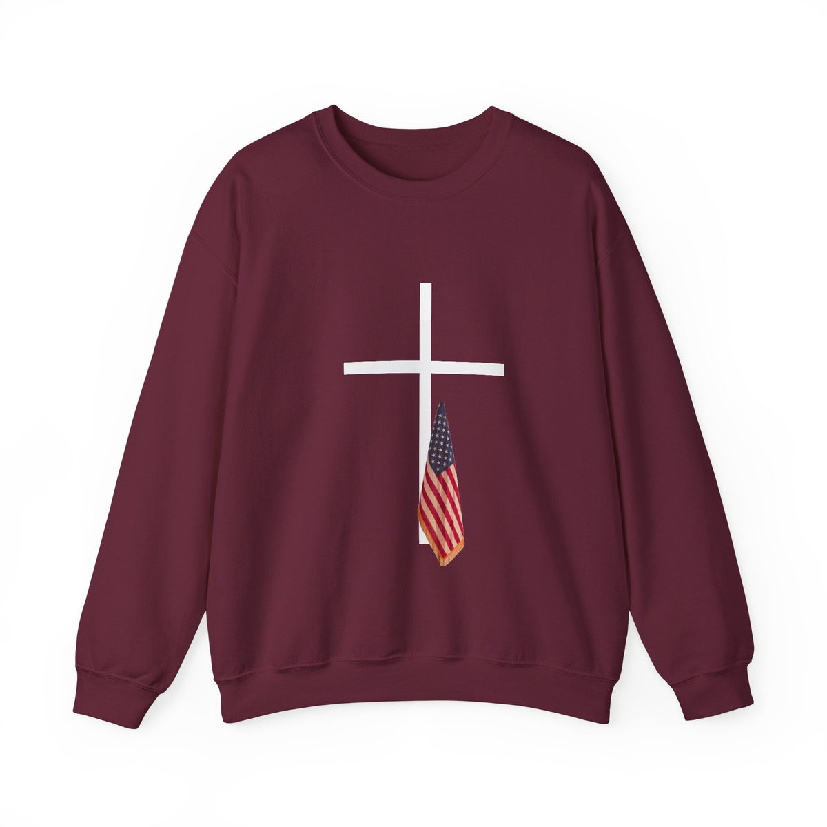 American Flag Cross Shirt - Patriotic Christian Sweatshirt