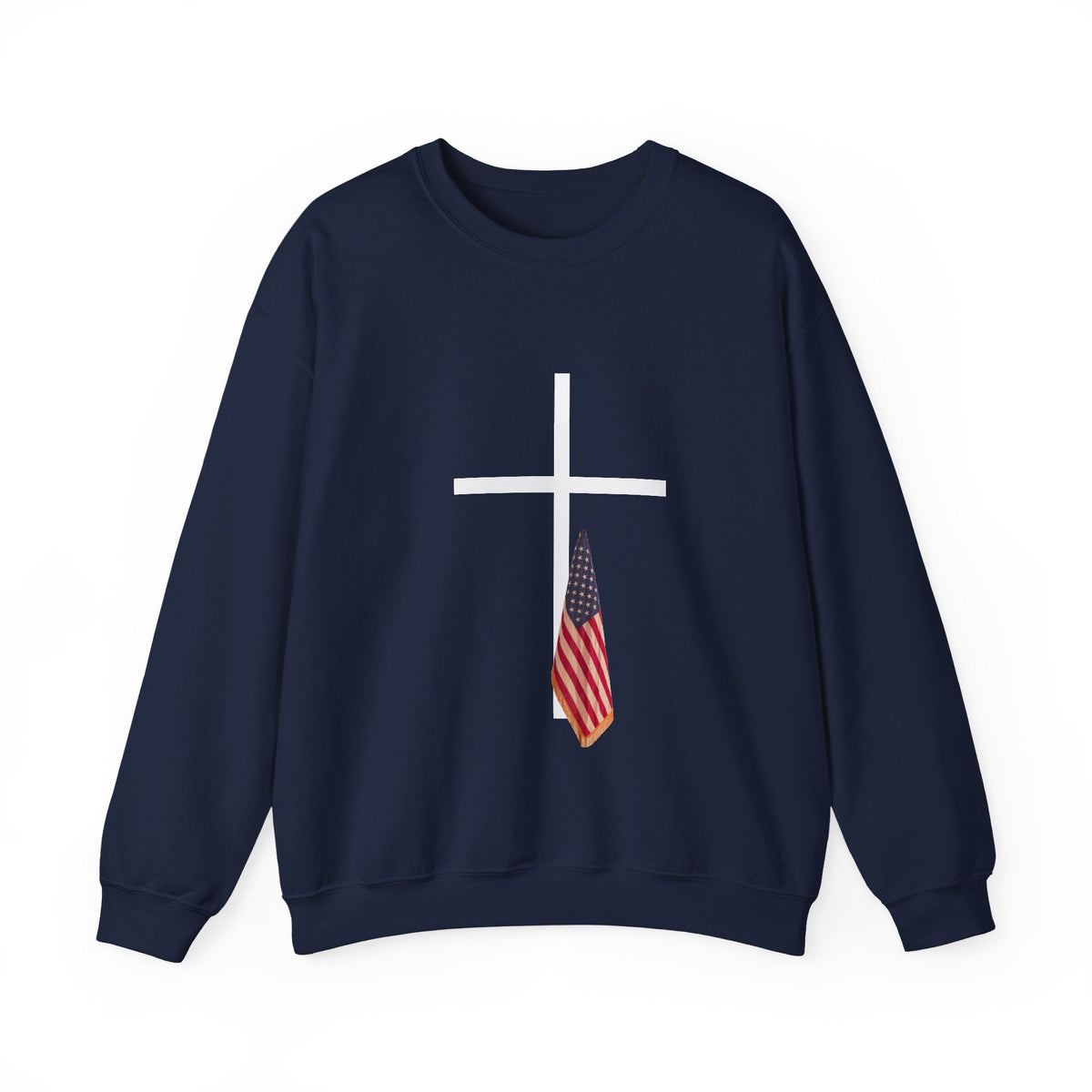 American Flag Cross Shirt - Patriotic Christian Sweatshirt