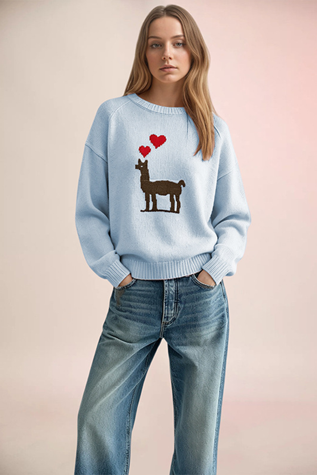 Women’s Deer Heart Knit Sweater