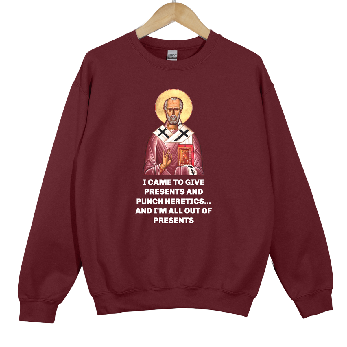 Saint Nicholas Funny Meme Print - Unisex Dark Sweatshirt