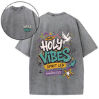Holy Vibes Spirit Led Christian Washed T-Shirt