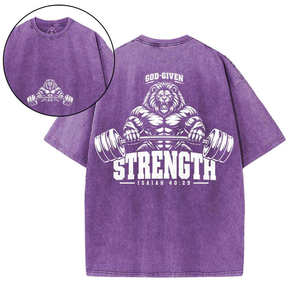 God-Given Strength Christian Washed T-Shirt