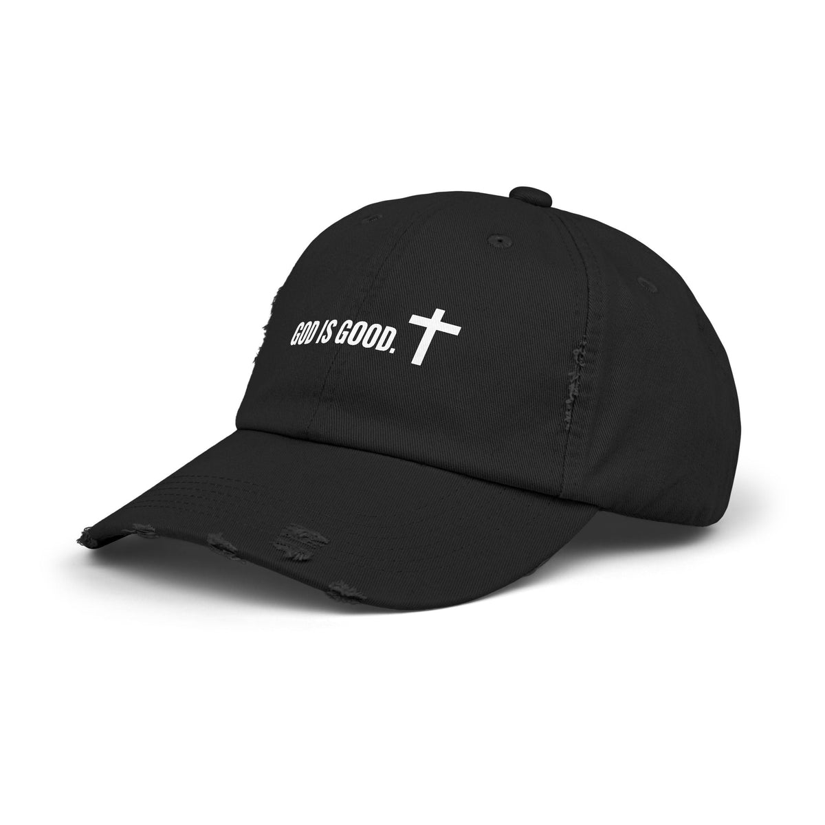 Cap - God is Good Quote - Unisex Distressed Cap
