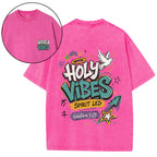 Holy Vibes Spirit Led Christian Washed T-Shirt