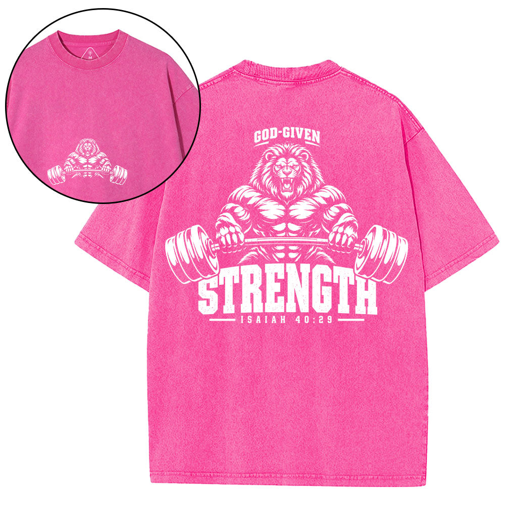 God-Given Strength Christian Washed T-Shirt