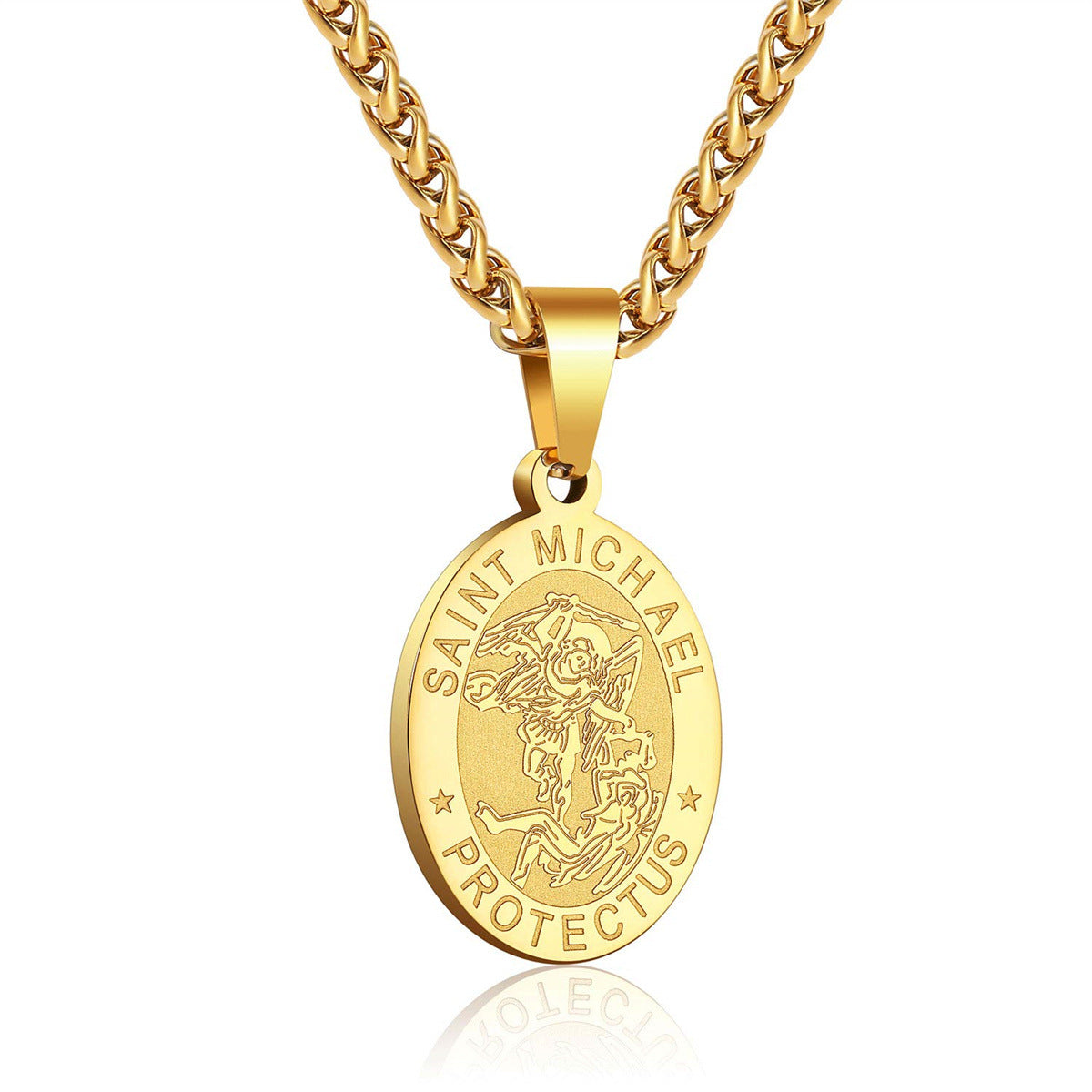 Unisex Stainless Steel Double-Sided Religious Saint Medal Pendant Necklace |   Vintage Virgin Mary & Saint Benedict Protection Amulet Jewelry