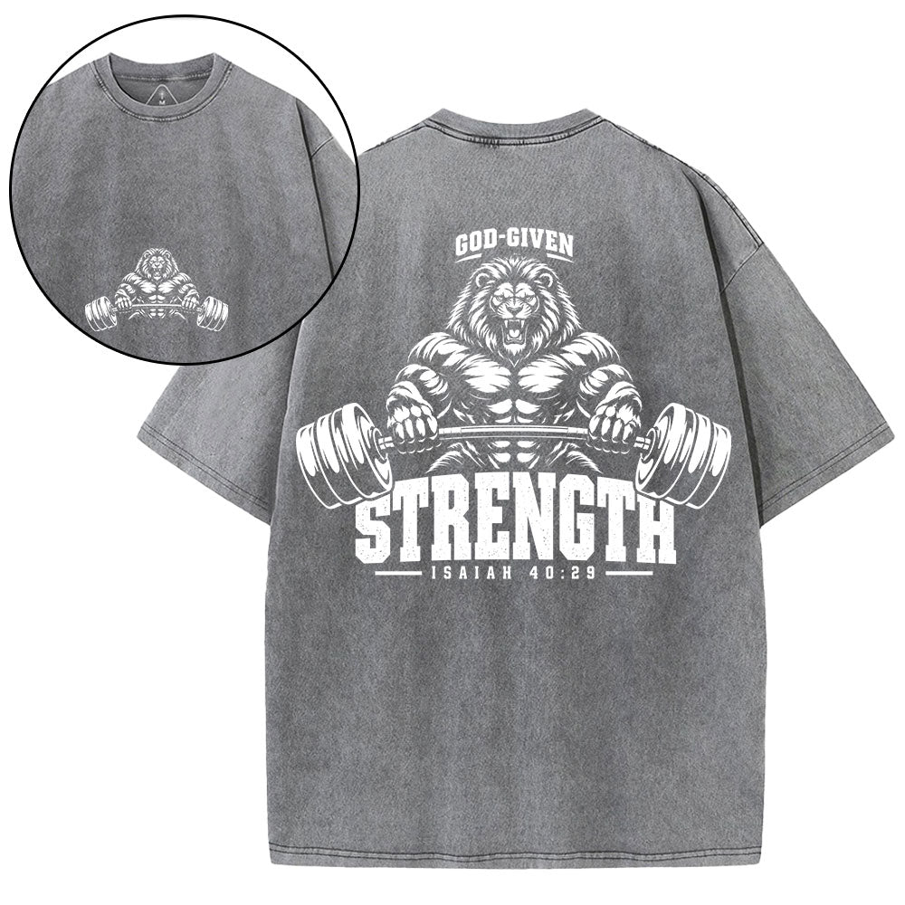 God-Given Strength Christian Washed T-Shirt