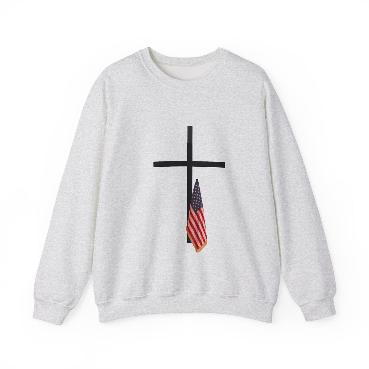 American Flag Cross Shirt - Patriotic Christian Sweatshirt