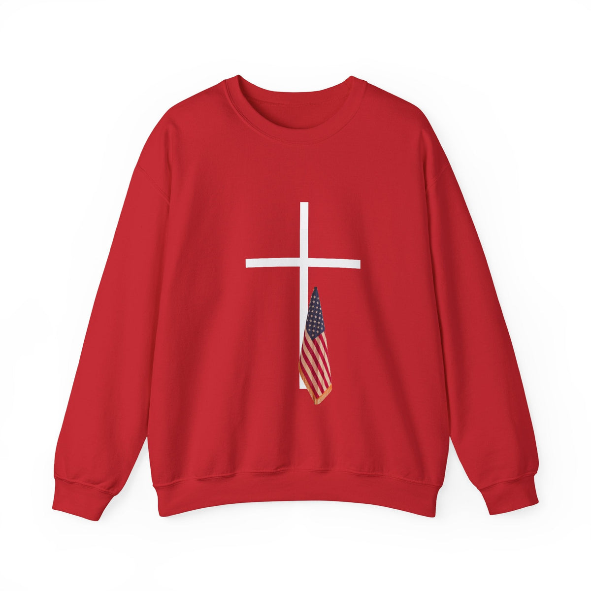 American Flag Cross Shirt - Patriotic Christian Sweatshirt