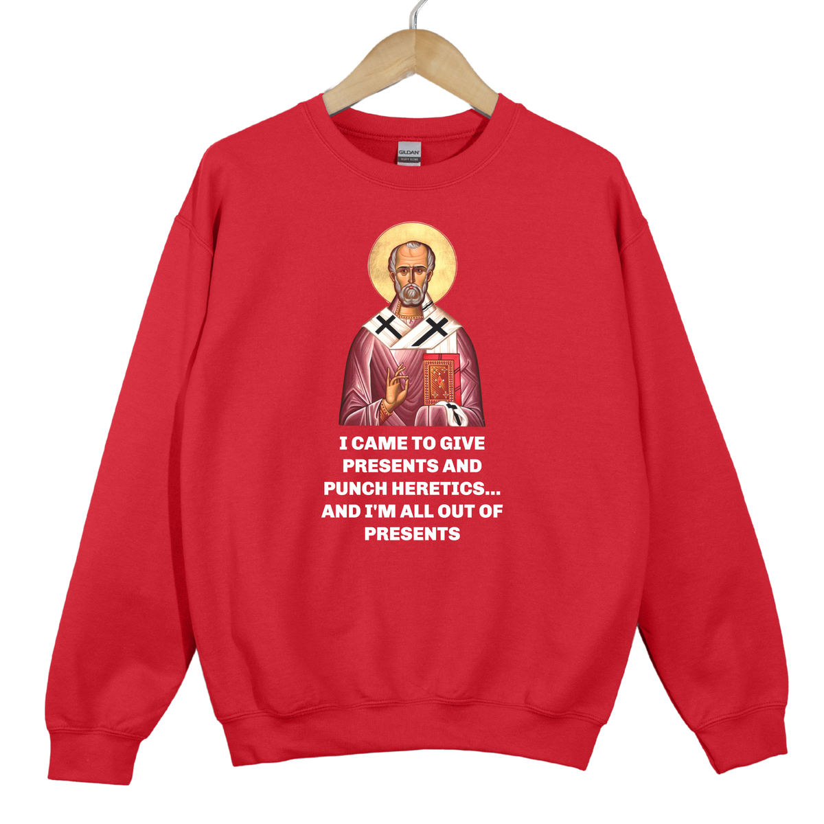 Saint Nicholas Funny Meme Print - Unisex Dark Sweatshirt
