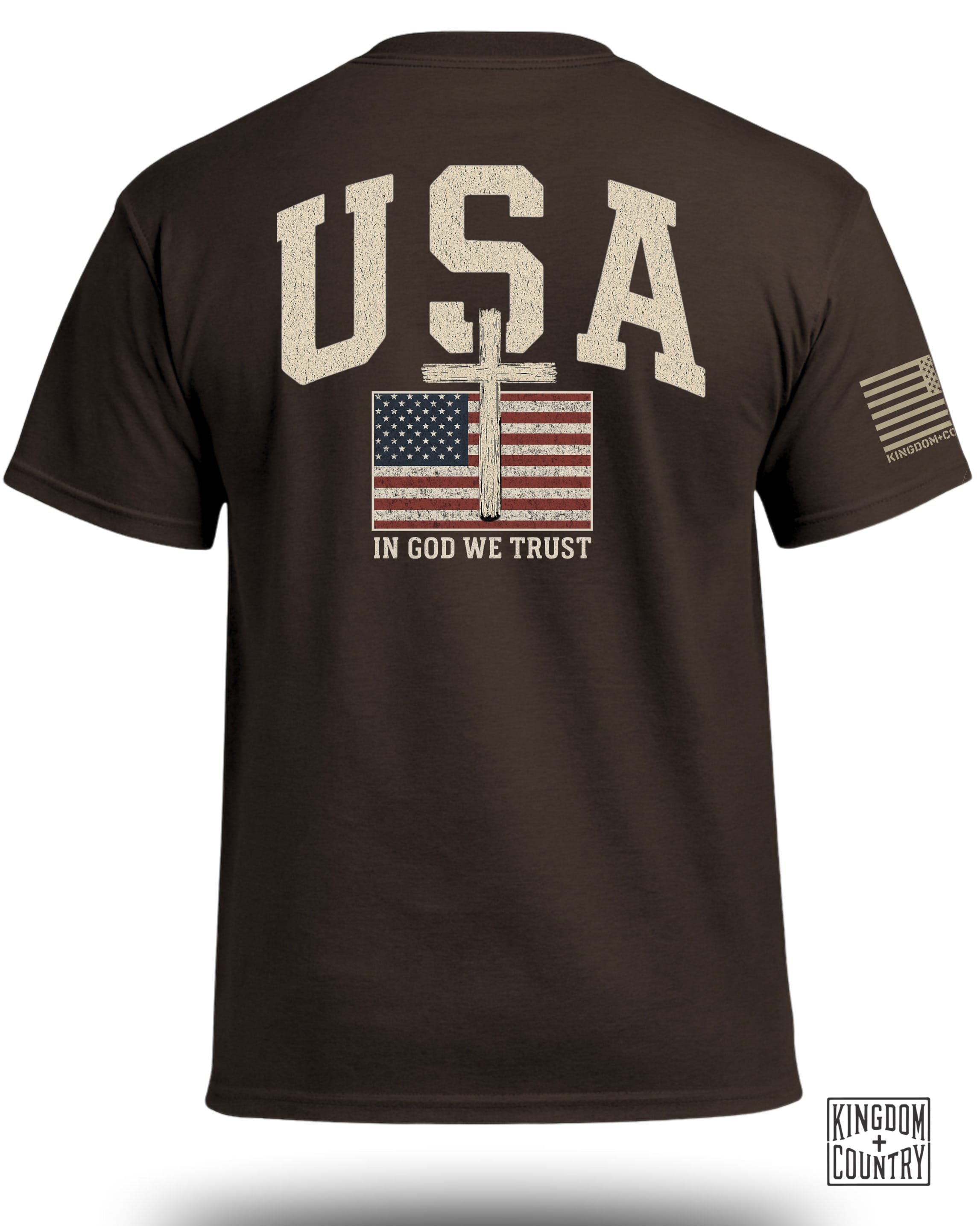T-shirt patriotique en forme de croix avec le drapeau des États-Unis