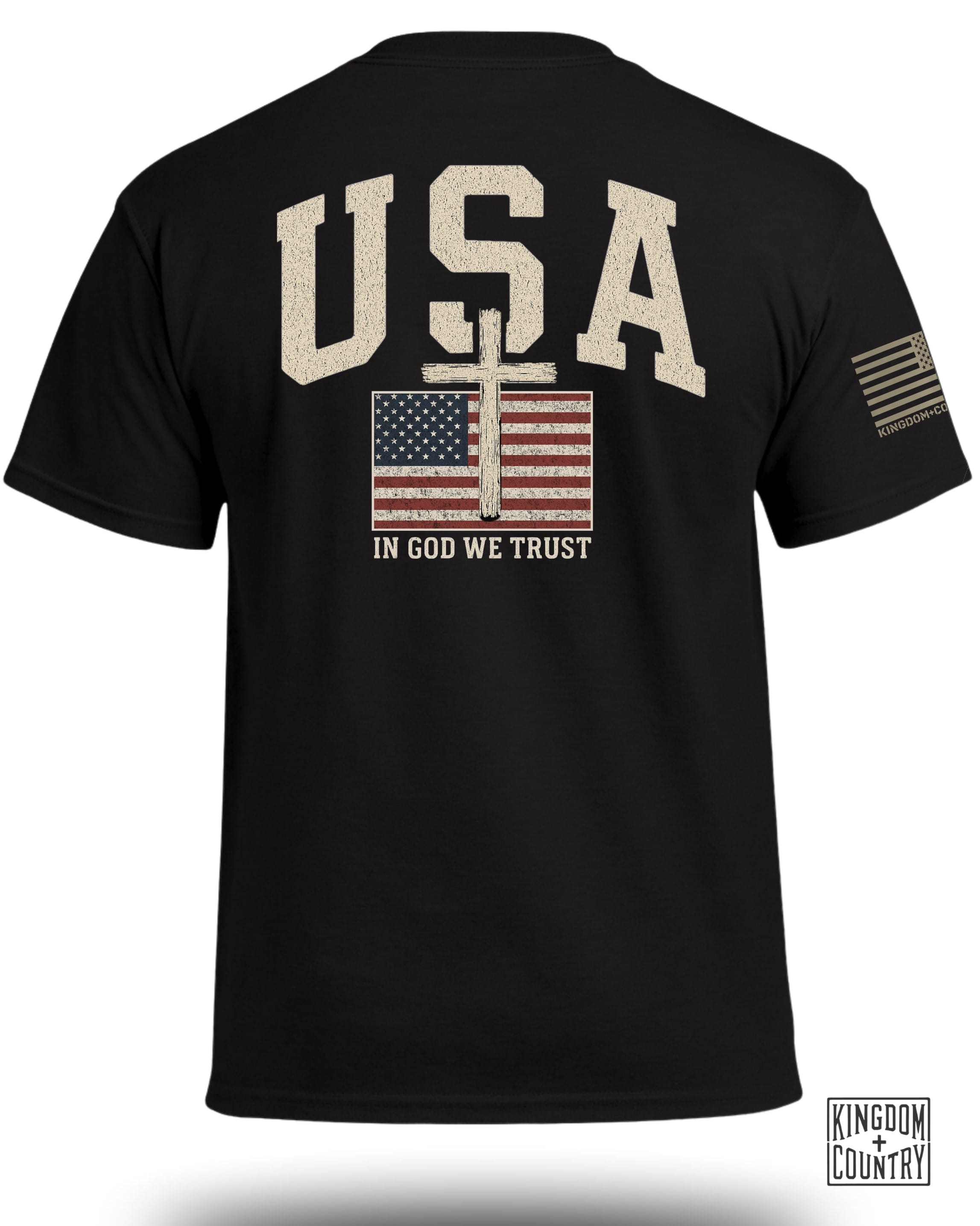 T-shirt patriotique en forme de croix avec le drapeau des États-Unis