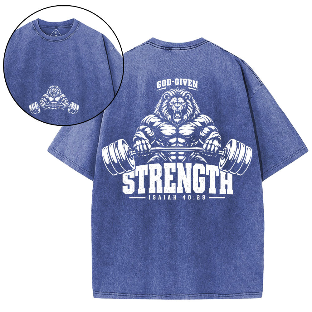 God-Given Strength Christian Washed T-Shirt