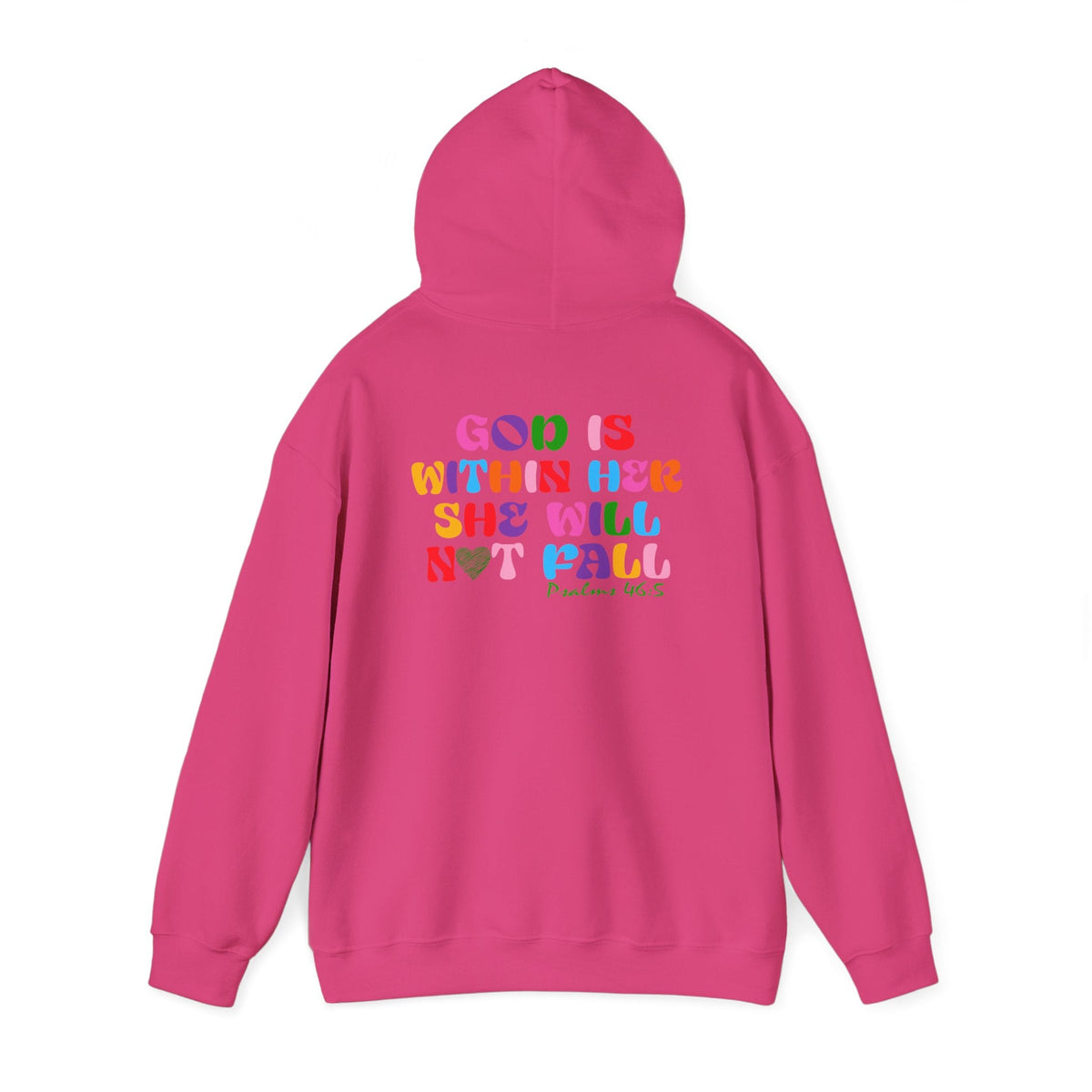 God is Within Her, She will not fall - Front And Back Printed Hoodie