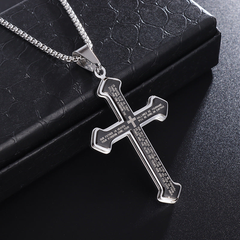 Stainless Steel Cross Pendant Necklace – Christian Faith Jewelry for Men & Women