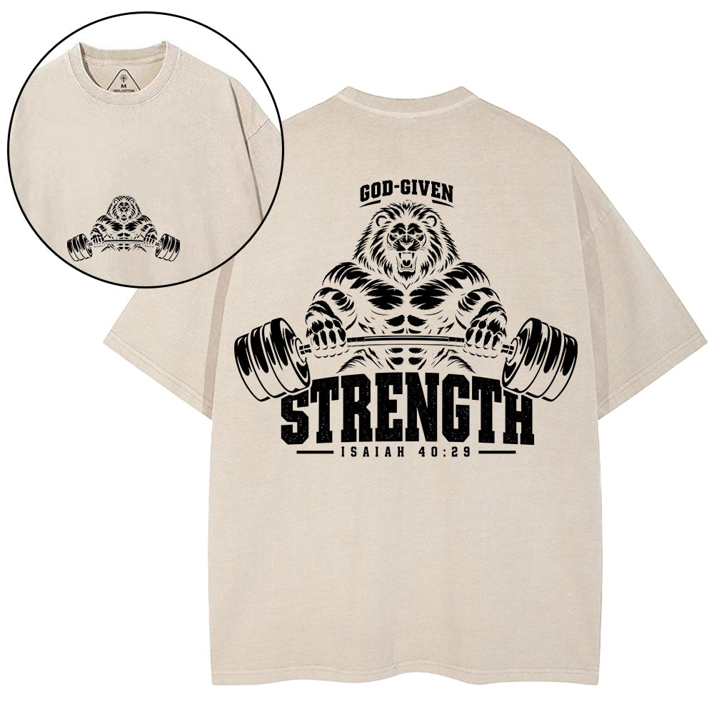 God-Given Strength Christian Washed T-Shirt