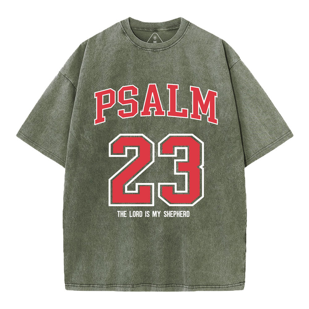 Psalm 23 Christian Washed T-Shirt