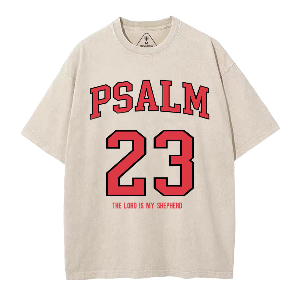 Psalm 23 Christian Washed T-Shirt