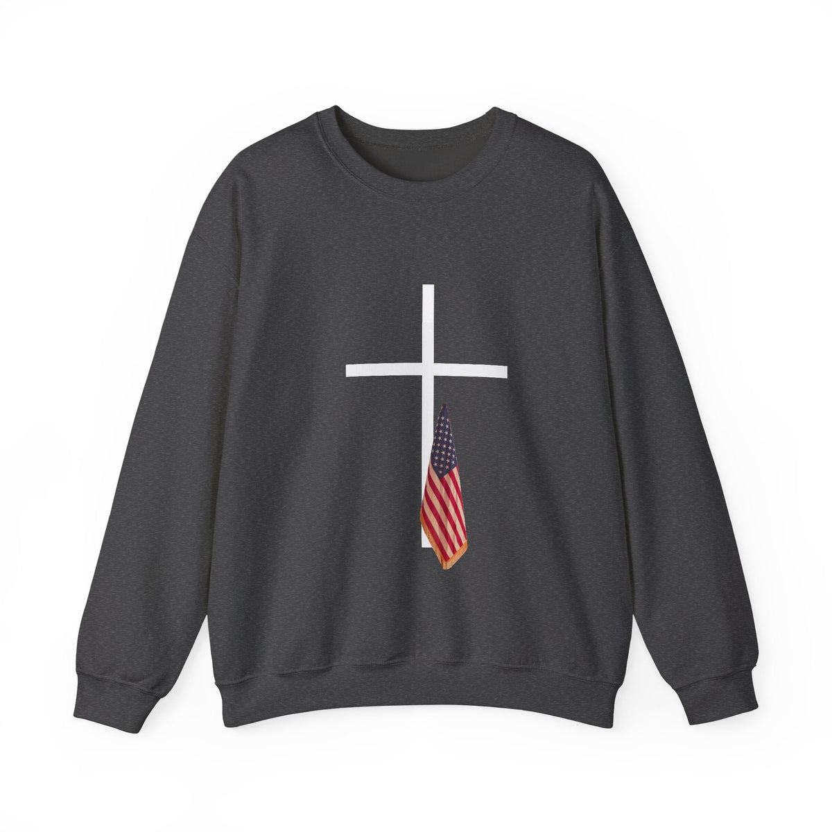 American Flag Cross Shirt - Patriotic Christian Sweatshirt