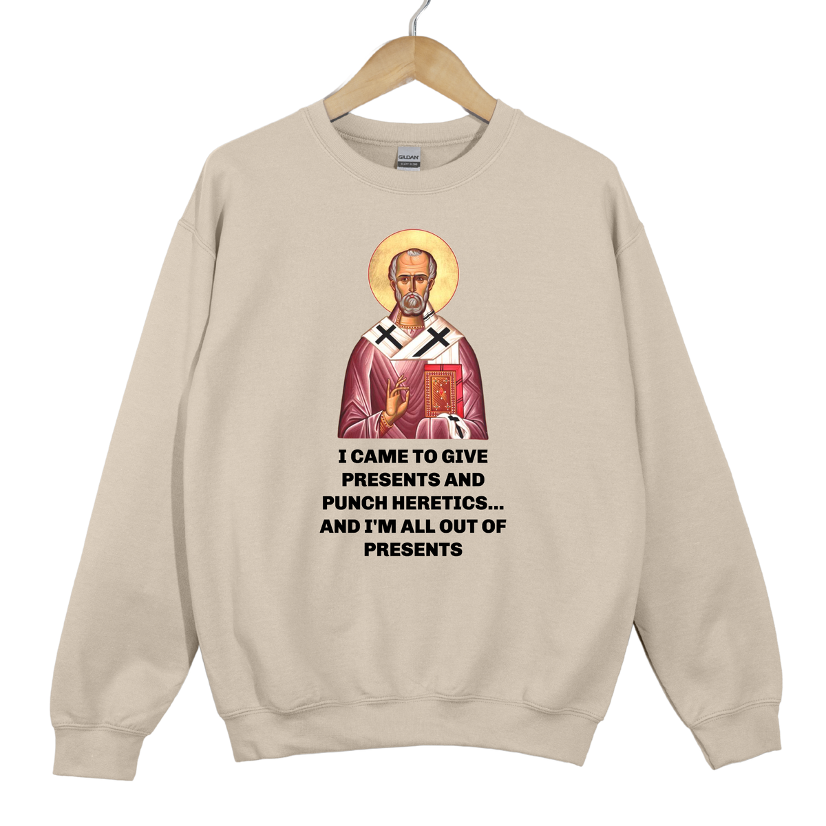 Saint Nicholas Funny Meme Print - Unisex Dark Sweatshirt