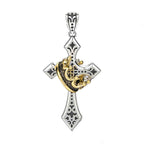 Vintage Gothic Crown Cross Pendant Necklace for Men | Electroplated Thai Silver Style Retro Hip-Hop Streetwear Jewelry