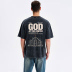 A Life Built With God At The Center Is A Life Christian Washed T-Shirt