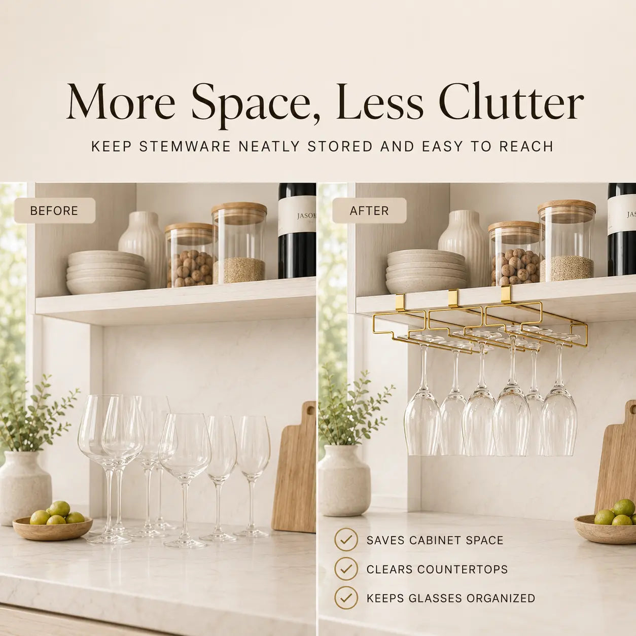 Range-verres sous placard