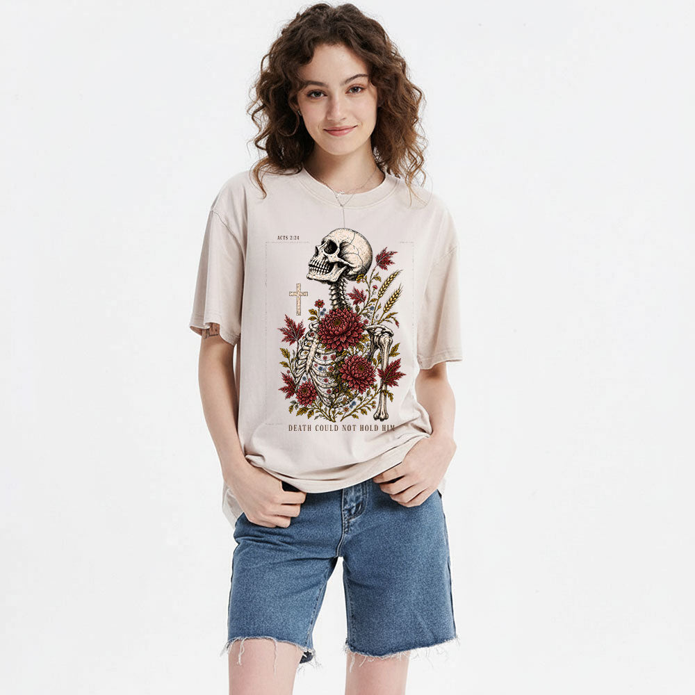 Death Could Not Hold Him Christian Washed T-Shirt