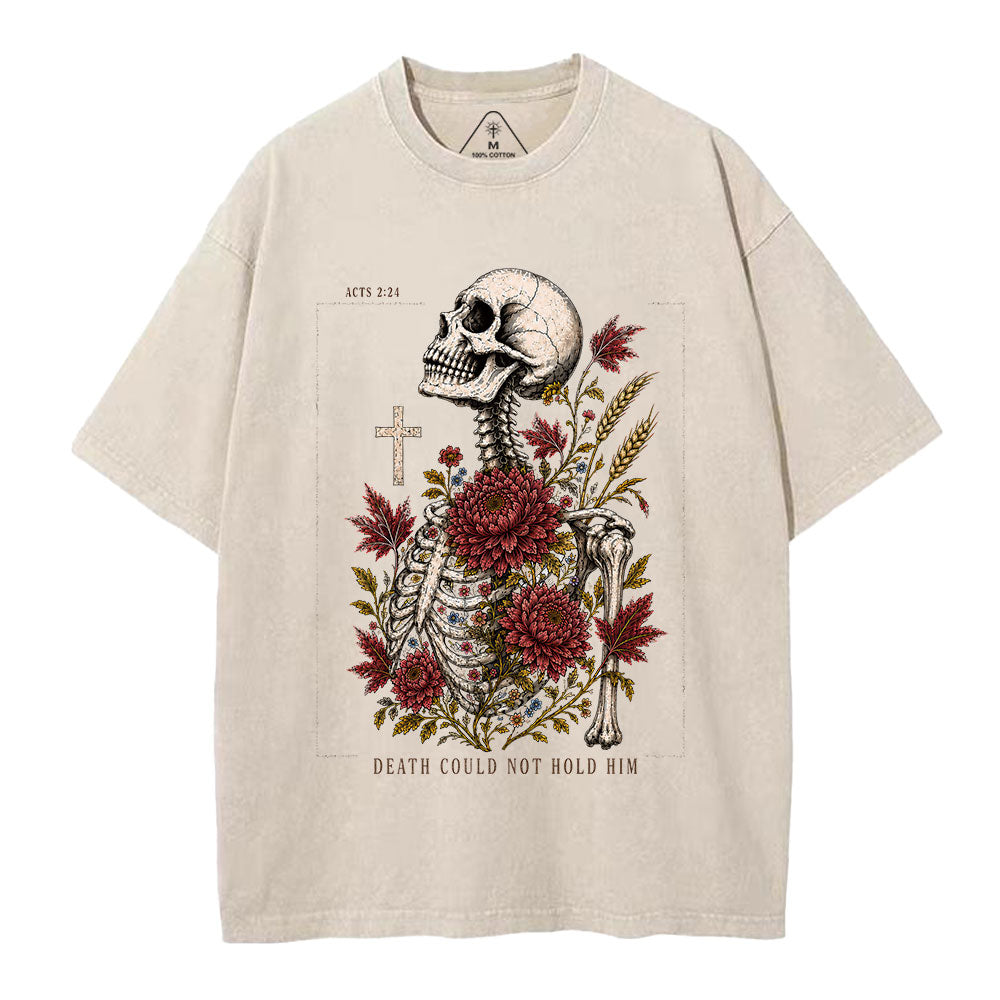 Death Could Not Hold Him Christian Washed T-Shirt