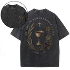 Do This In Remembrance Of Me Christian Washed T-Shirt