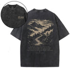 Faith Doesn't Lead Here Christian Washed T-Shirt
